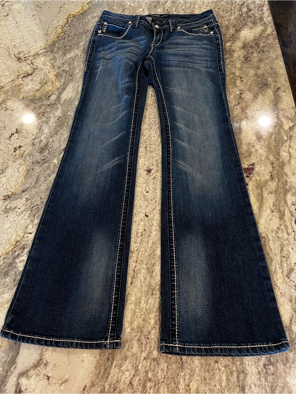 Cello Women’s Bootcut Jeans, #WP31257-PLS RN-128203, SZ 10 (30 W) 34”IS; Dk Blue